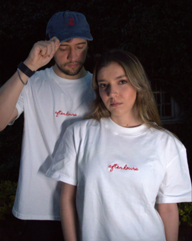 Boxy Afterhours T-shirt – Minimalist Embroidery