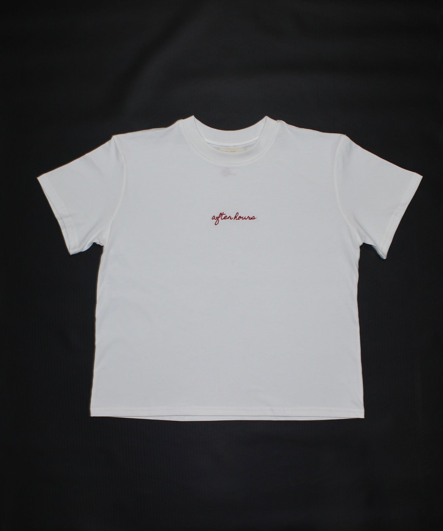 Boxy Afterhours T-shirt – Minimalist Embroidery